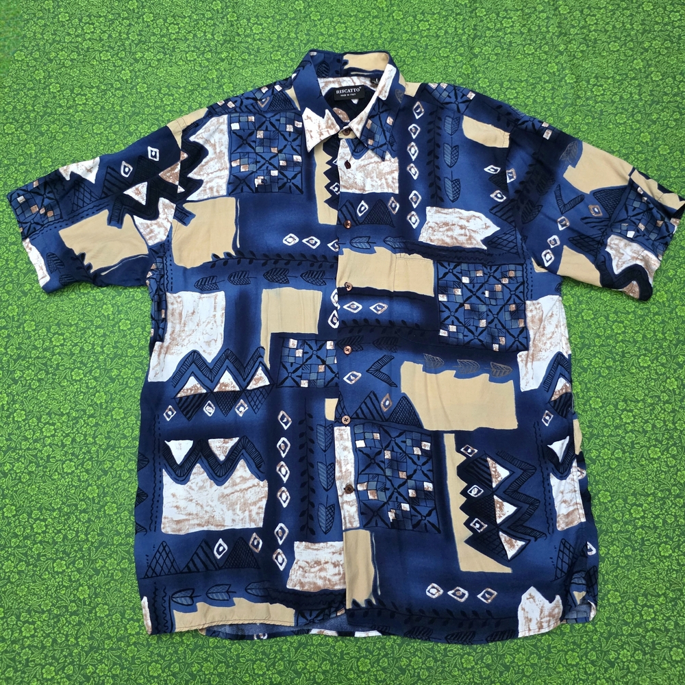 Riscotto Pattern Dress Shirt in Large